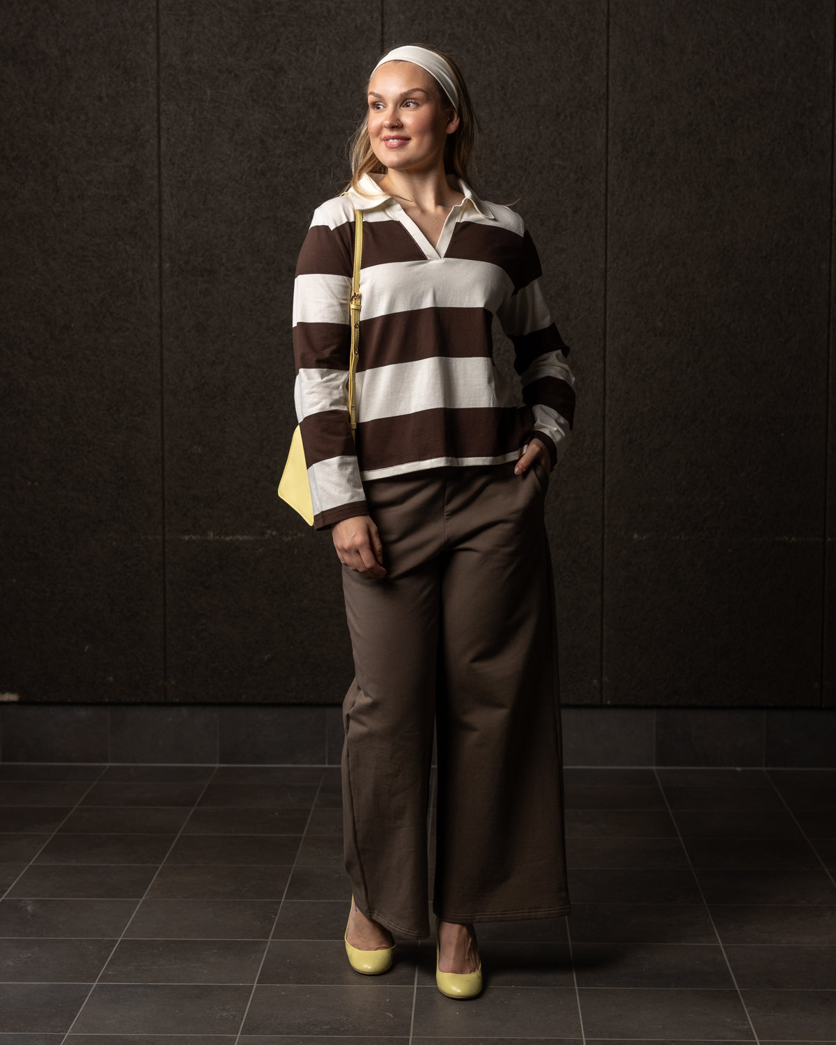 Open-collar shirt, latte