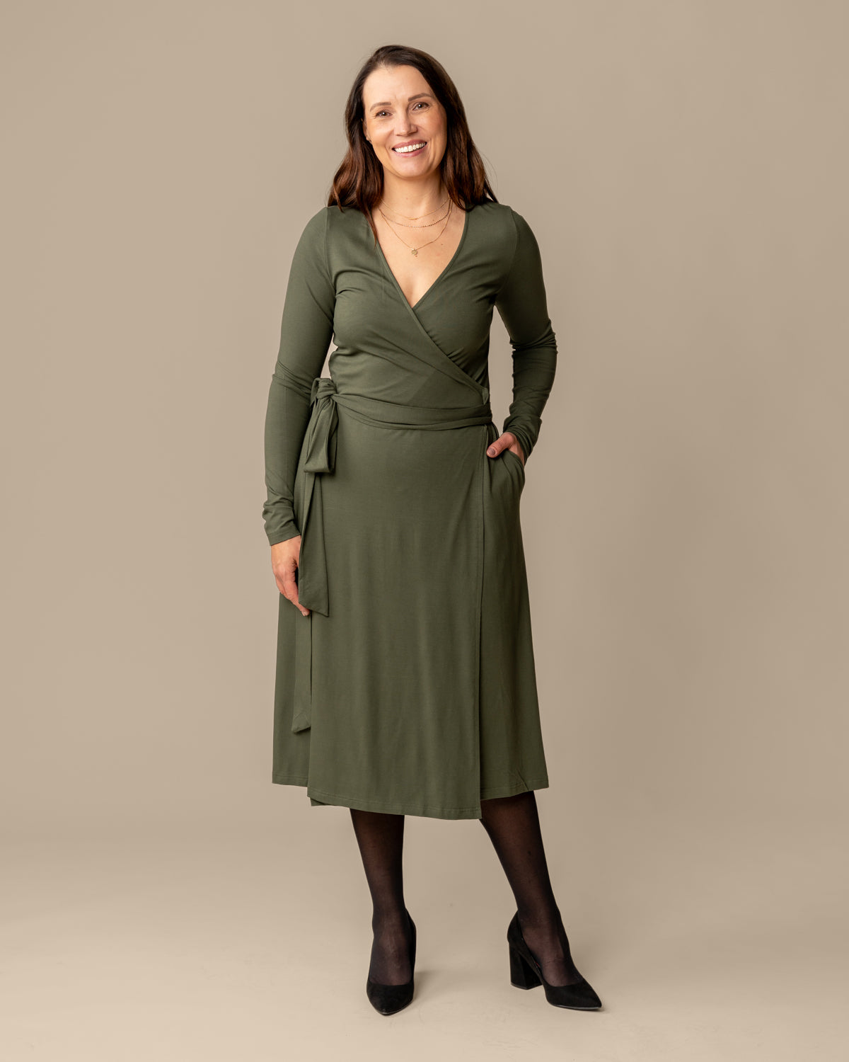 Kietaisumekko, khaki Toive