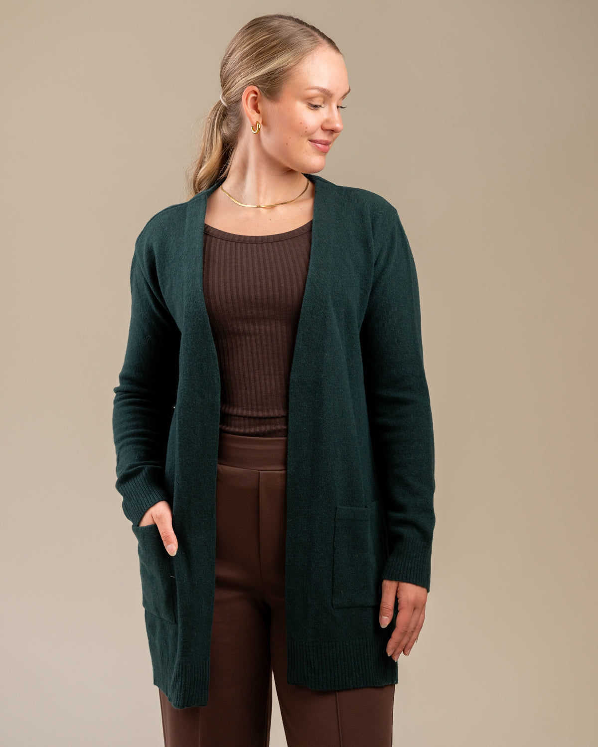 Tyyni cardigan, dark green