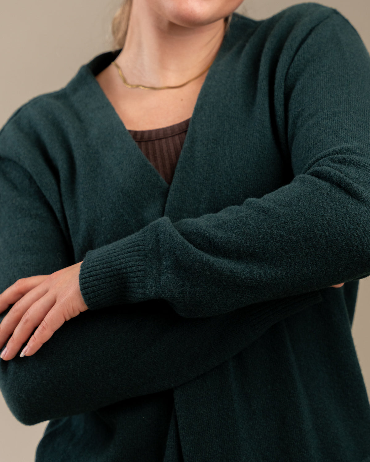 Tyyni cardigan, dark green