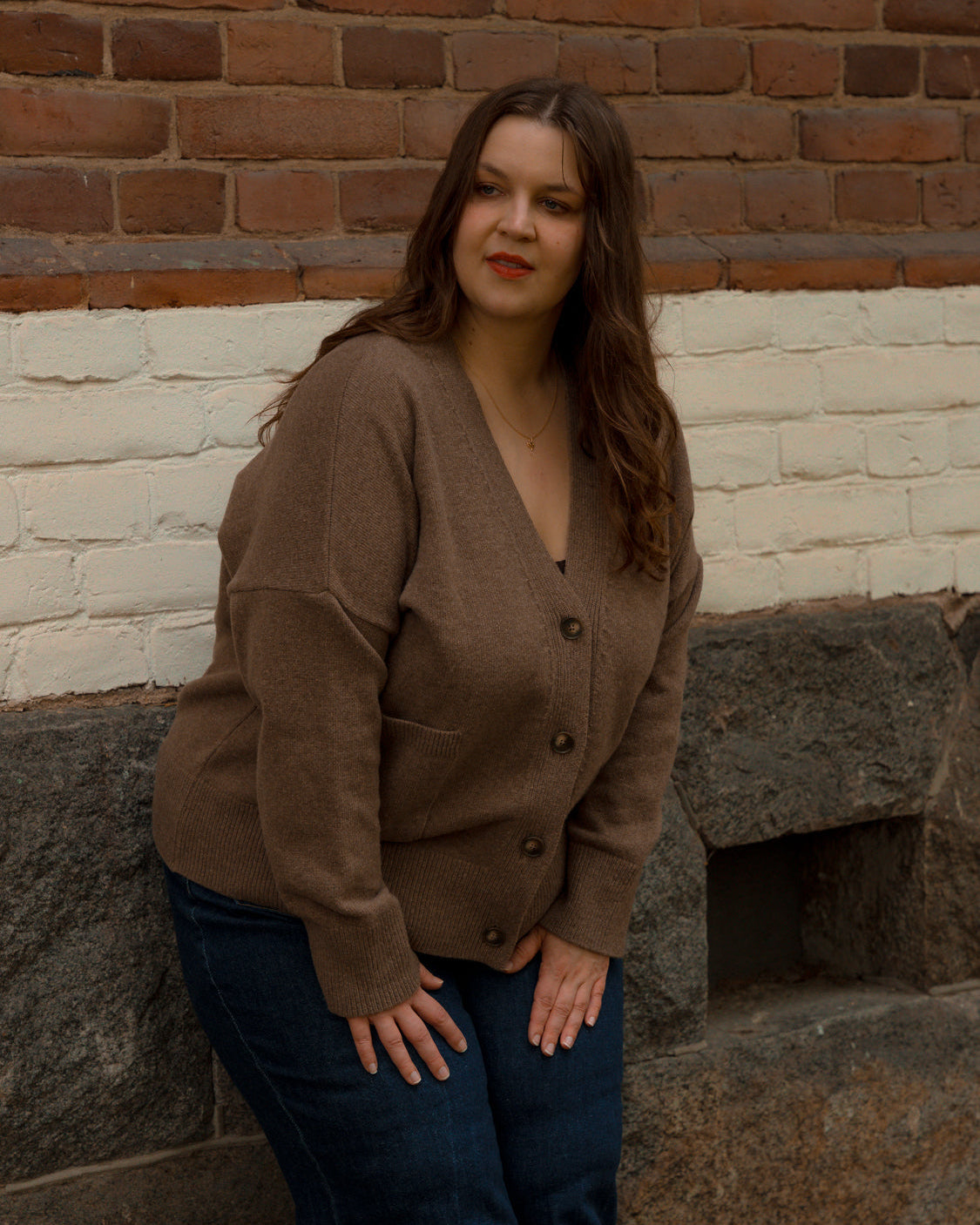 Kaste cardigan, medium brown