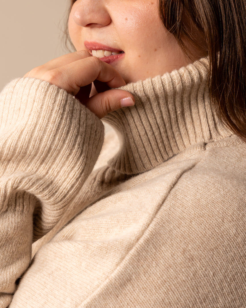 Utu poolo merinovillaneule beige