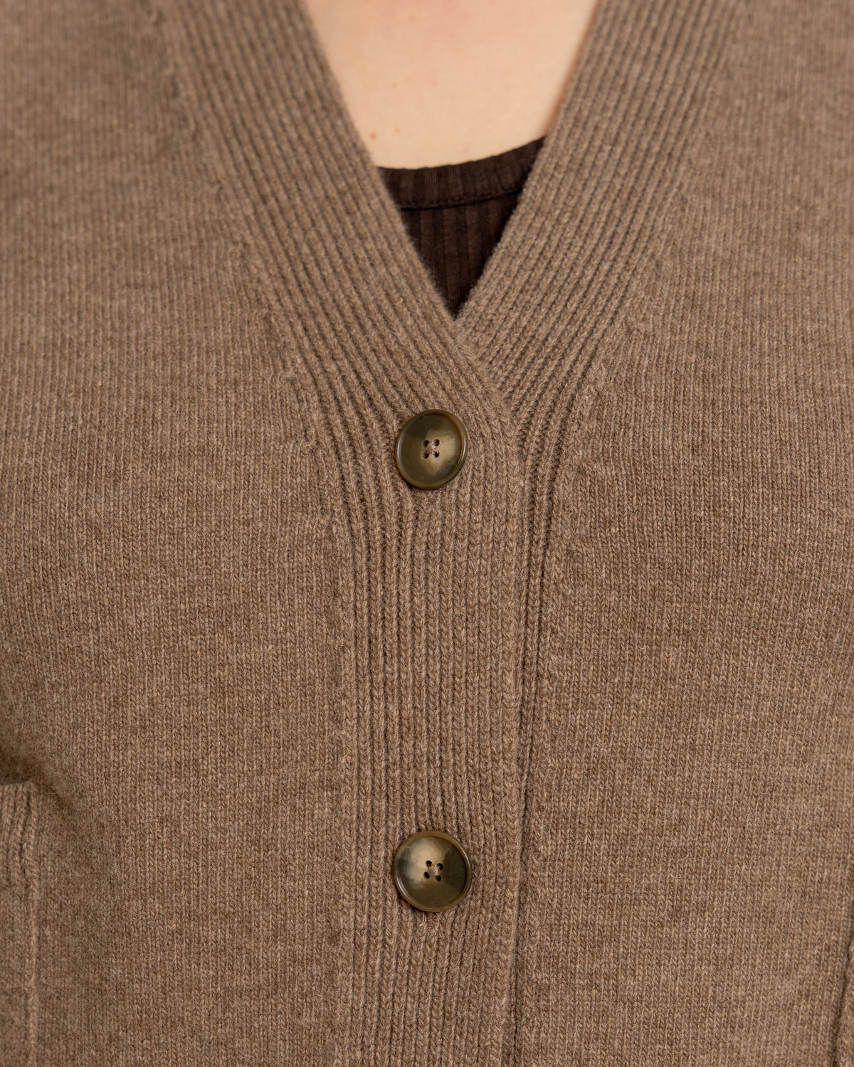 Kaste Strickjacke, mittelbraun