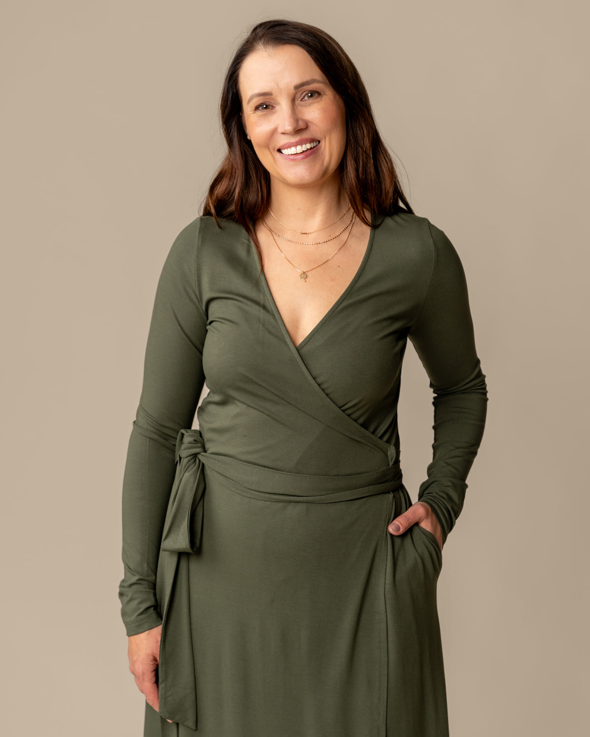 Kietaisumekko, khaki Toive